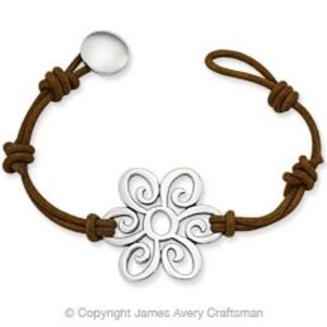 JAMES AVERY RETIRED Leather and Silver 925 Summer Blossom Bracelet